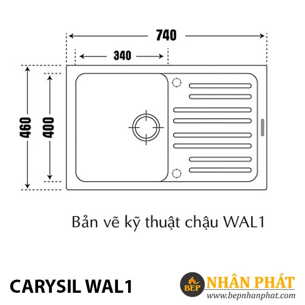Chậu Rửa Chén Đá Granite Carysil WAL1