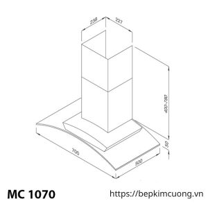 Máy hút khử mùi áp tường Malloca MC 1070/1090