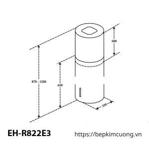 Máy hút mùi hình trụ CHEF'S EH-R822E3