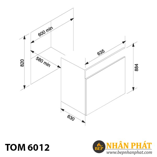 Máy rửa chén âm tủ TOM 6012