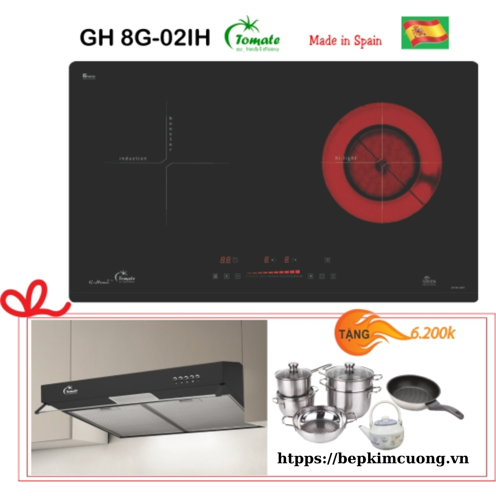 COMBO BẾP ĐIỆN TỪ TOMATE GH 8G-02IH